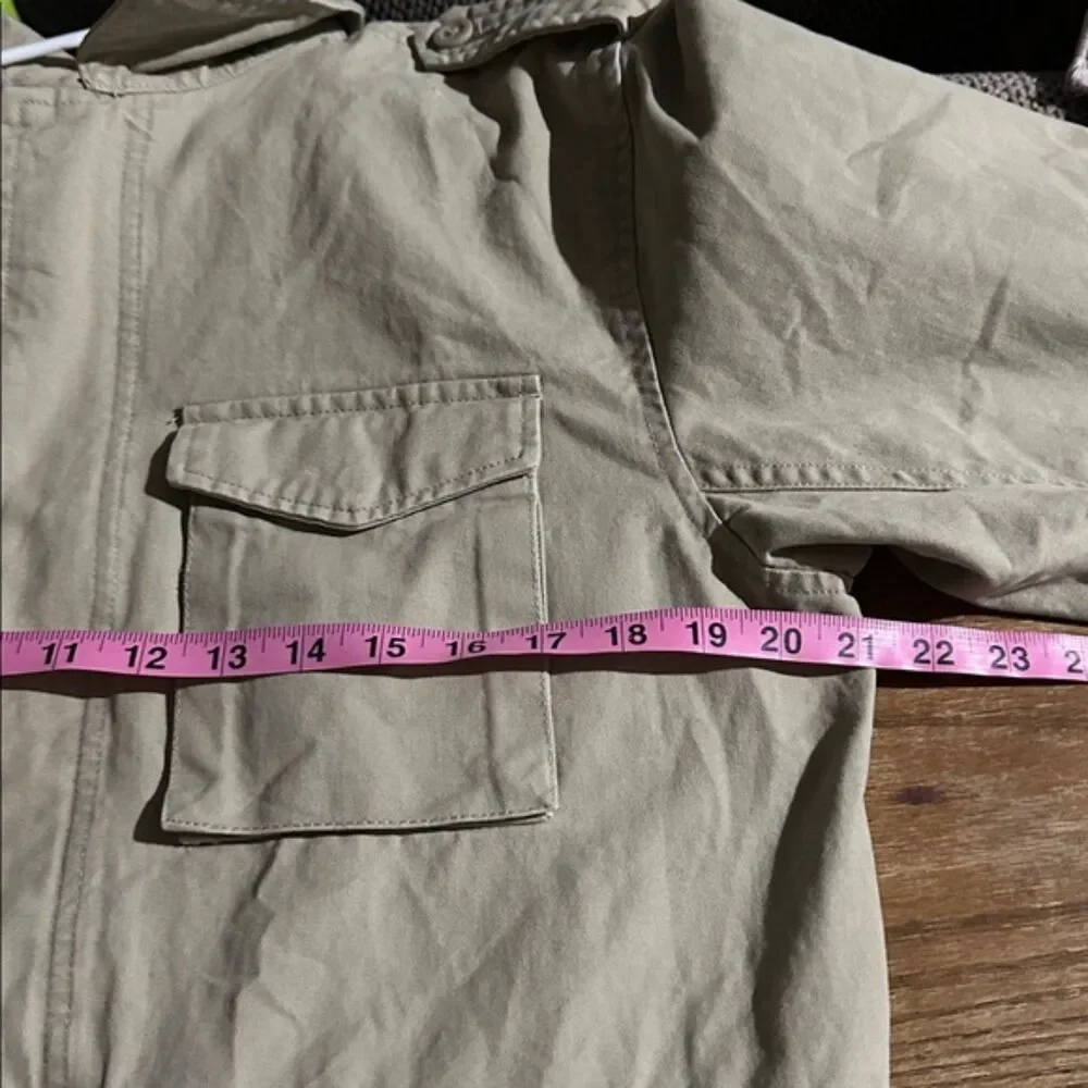 Gap Utility Military Canvas Jacket Boys Youth XXL Pockets Collard Khaki Lined